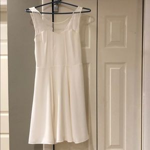 Express cream colored dress with mesh top